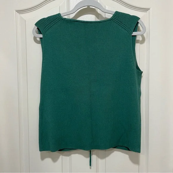 Abercrombie & Fitch Teal Ribbed Knit V-Neck Vest - Picture 3 of 4